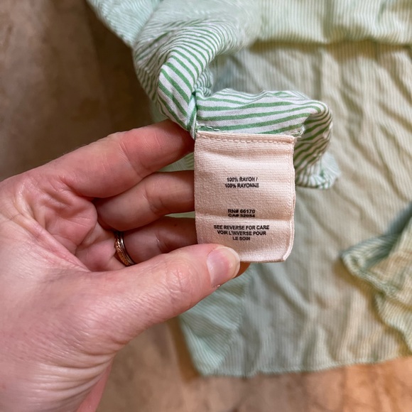 Free People Green Medium Flutter Away Green Stripe Ruffle Dress - Picture 7 of 7